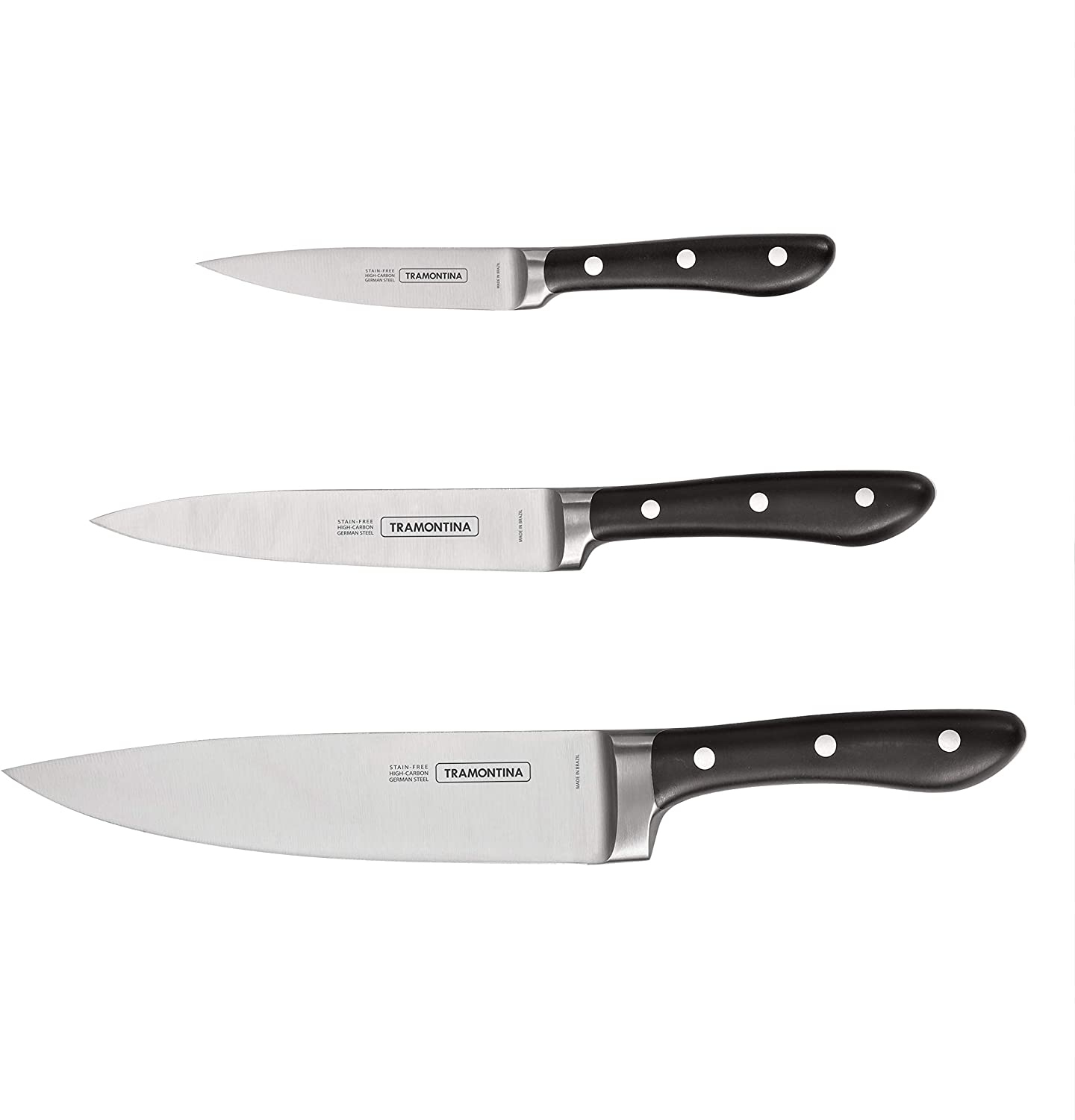Tramontina 3-Piece Forged Kitchen Knife Set (4" Paring + 6" Utility + 8" Chef) $23.35 + Free S&H w/ Prime or $25+