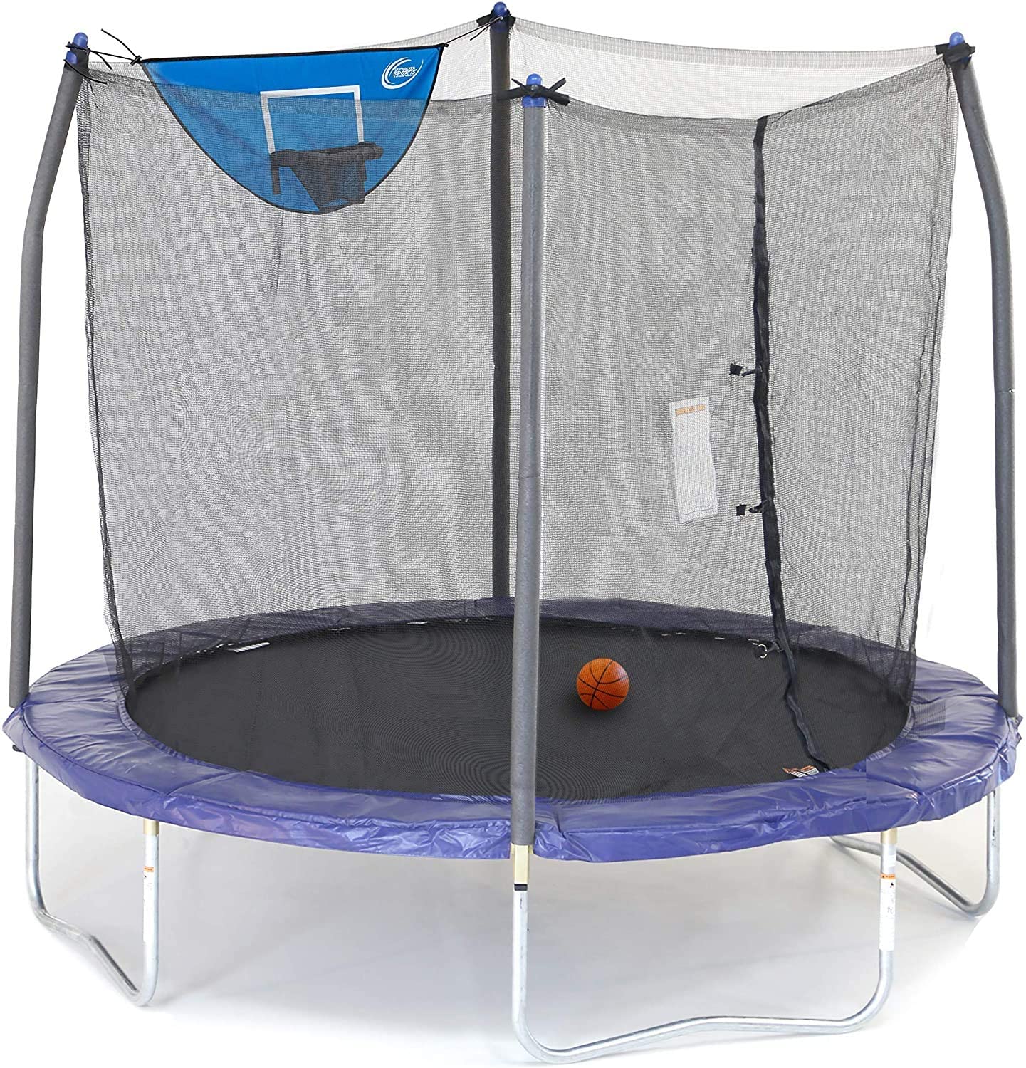 8' Skywalker Trampolines Jump N’ Dunk Trampoline w/ Enclosure Net (Blue) $114.30 + Free Shipping