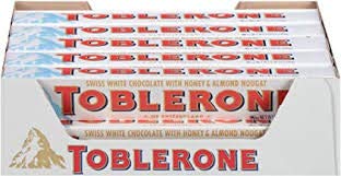 20-Count 3.52-Oz Toblerone Swiss White Chocolate Bars w/ Honey & Almond Nougat $24.66 + Free S&H w/ Prime or $25+