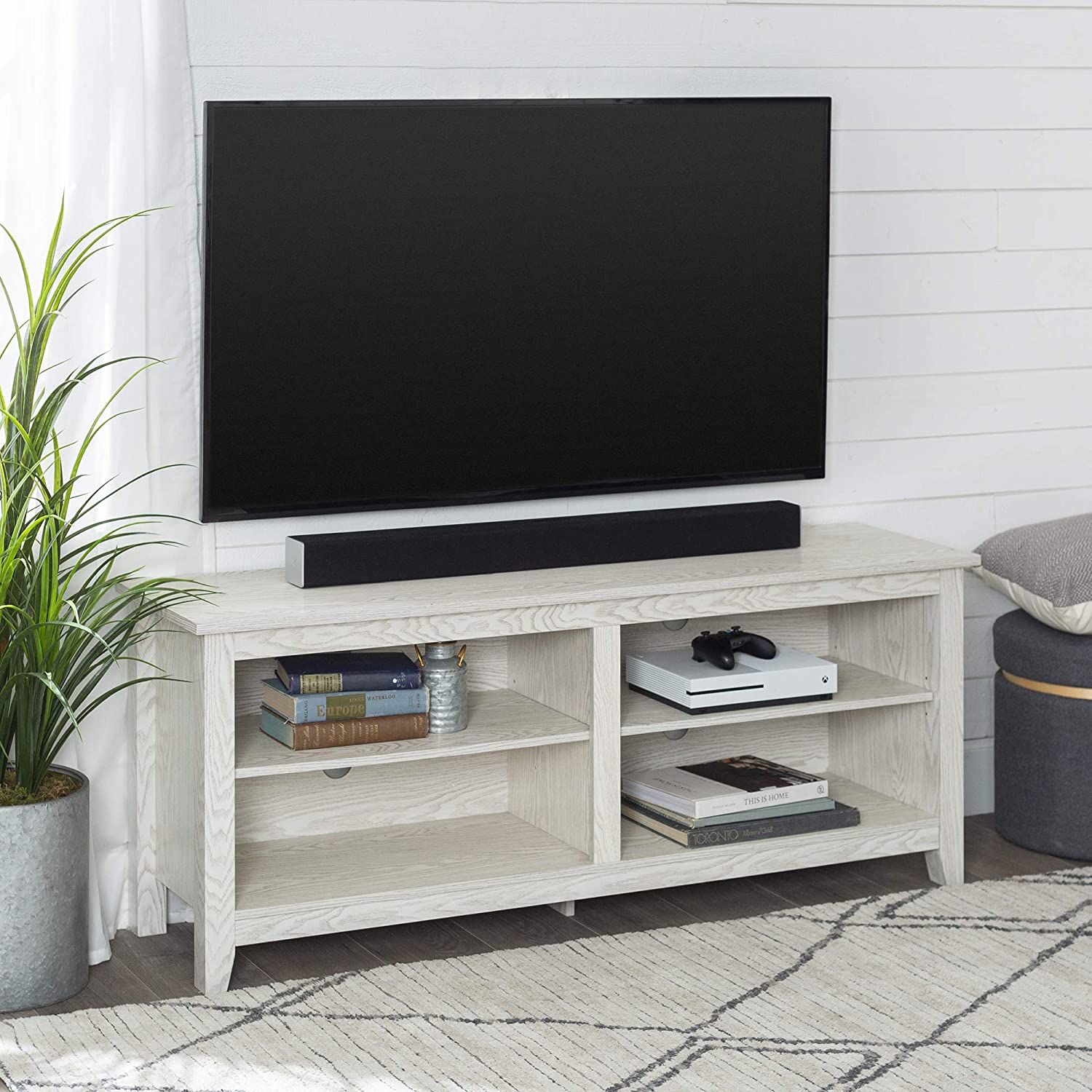 Walker Edison Furniture: 60" 2-Shelf Industrial Wood Metal Bookcase $85, Wren Classic 4-Cubby TV Stand (up to 65") $83 & More + Free S&H