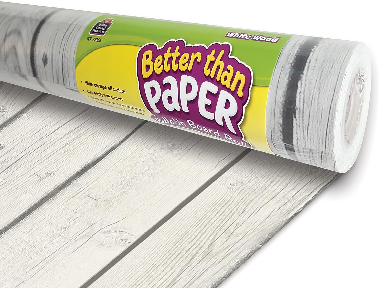 4' x 12' Better Than Paper Bulletin Board Roll (White Wood) $8.99 & More + Free S&H w/ Prime