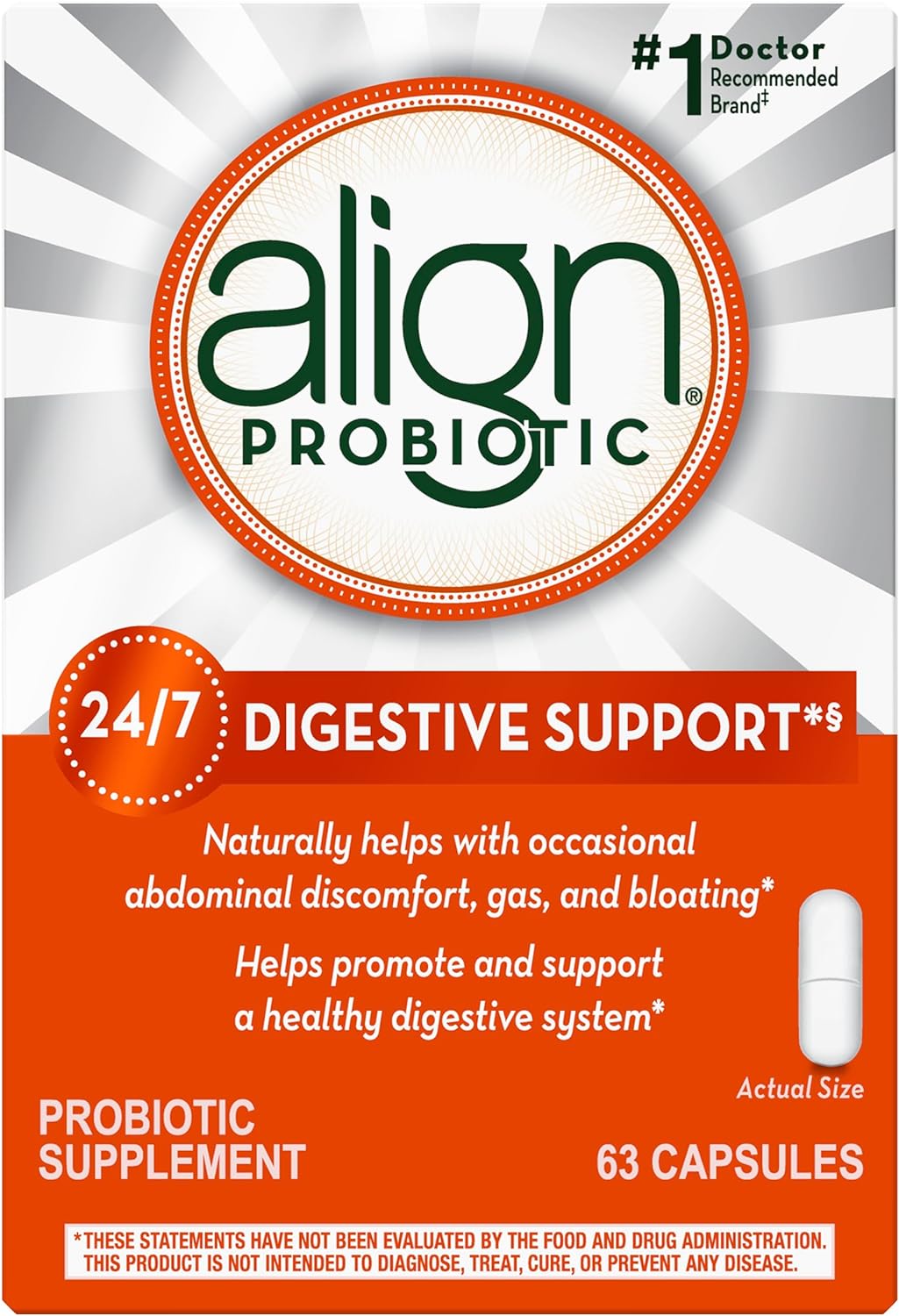 63-Count Align Probiotic Capsules $12.33 + Free Shipping w/ Prime