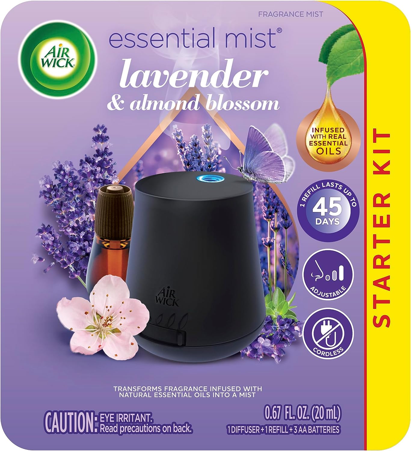 Air Wick Essential Oils Diffuser Mist Kit (Lavender & Almond Blossom) $5.28 + Free S&H w/ Prime
