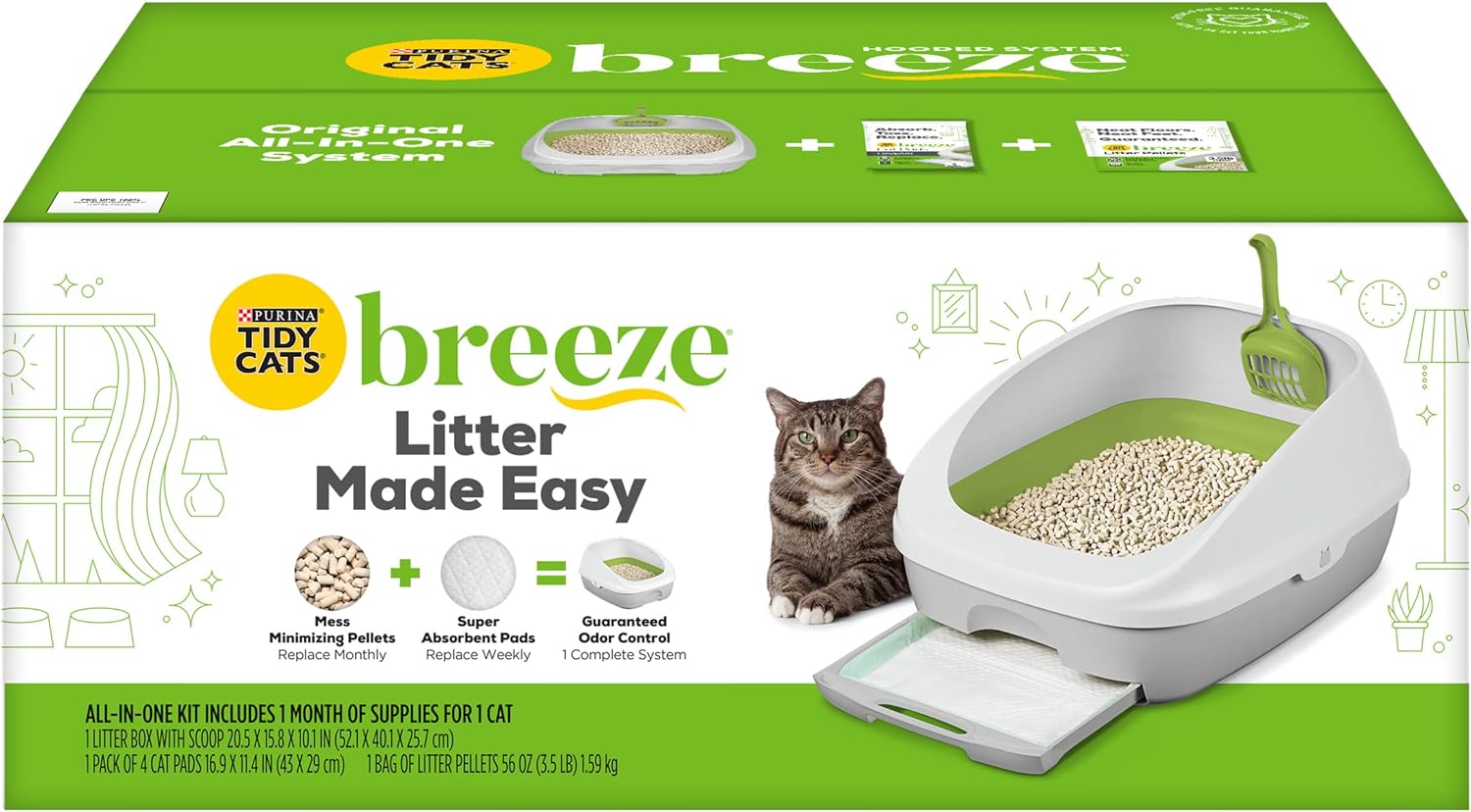 Purina Tidy Cats Litter Box Breeze System Starter Kit (Litter Box, Pellets & Pads) $21.49 & More + Free S&H