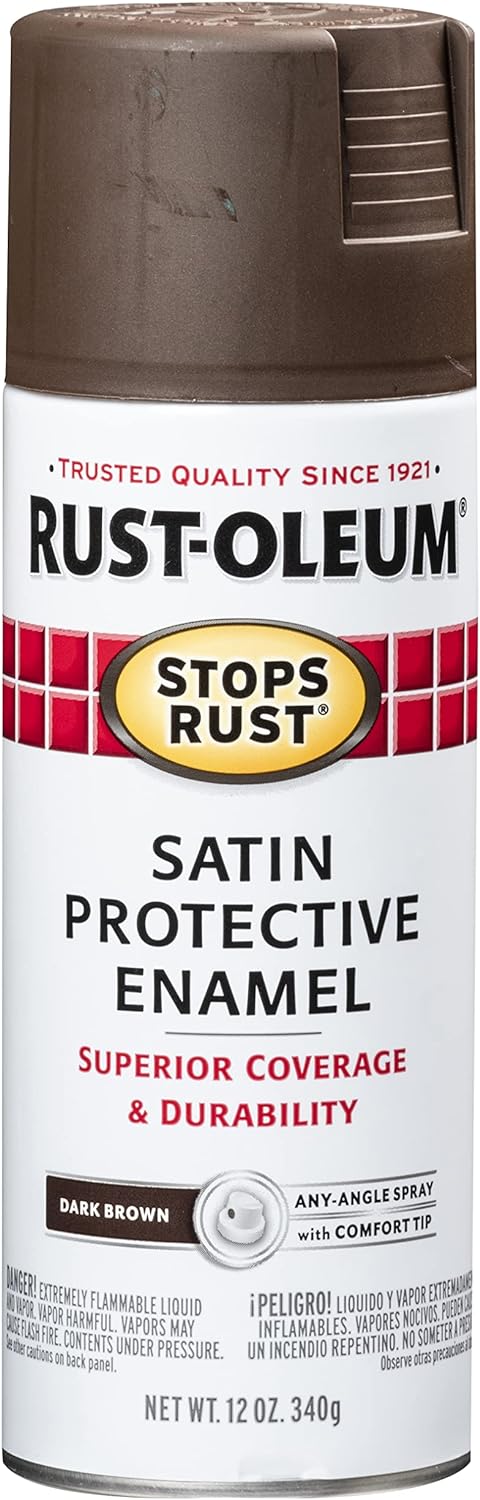 12oz Rust-Oleum Stops Rust Spray Paint (Satin Dark Brown) $3.37 + Free S&H w/ Prime