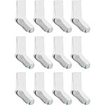 12-Pack Hanes Boys' Stretch Cotton Cushioned Crew Socks (White) $6