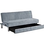 Lifestyle Solutions Serta Darby Convertible Sofa (Grey or Aqua) $195 + Free Shipping