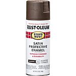 12-Oz Rust-Oleum Stops Rust Spray Paint (Satin Dark Brown) $3.35