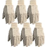 6 Pairs Wells Lamont Canvas Work Gloves (One Size, Economy Dotted) $4.30