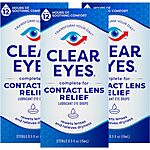 3-Pack 0.5oz Clear Eyes Contact Lens Relief Eye Drops $6.65 w/ S&amp;S + Free S&amp;H w/ Prime or $35+