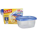 3-Count 42-Oz Glad GladWare Tall Entrée Food Storage Containers $2.80 + Free Shipping w/ Prime or on $35+