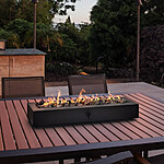 28" Threshold Outdoor Deck Patio Tabletop Rectangular Fireplace Propane Fire Pit $63 + Free Shipping