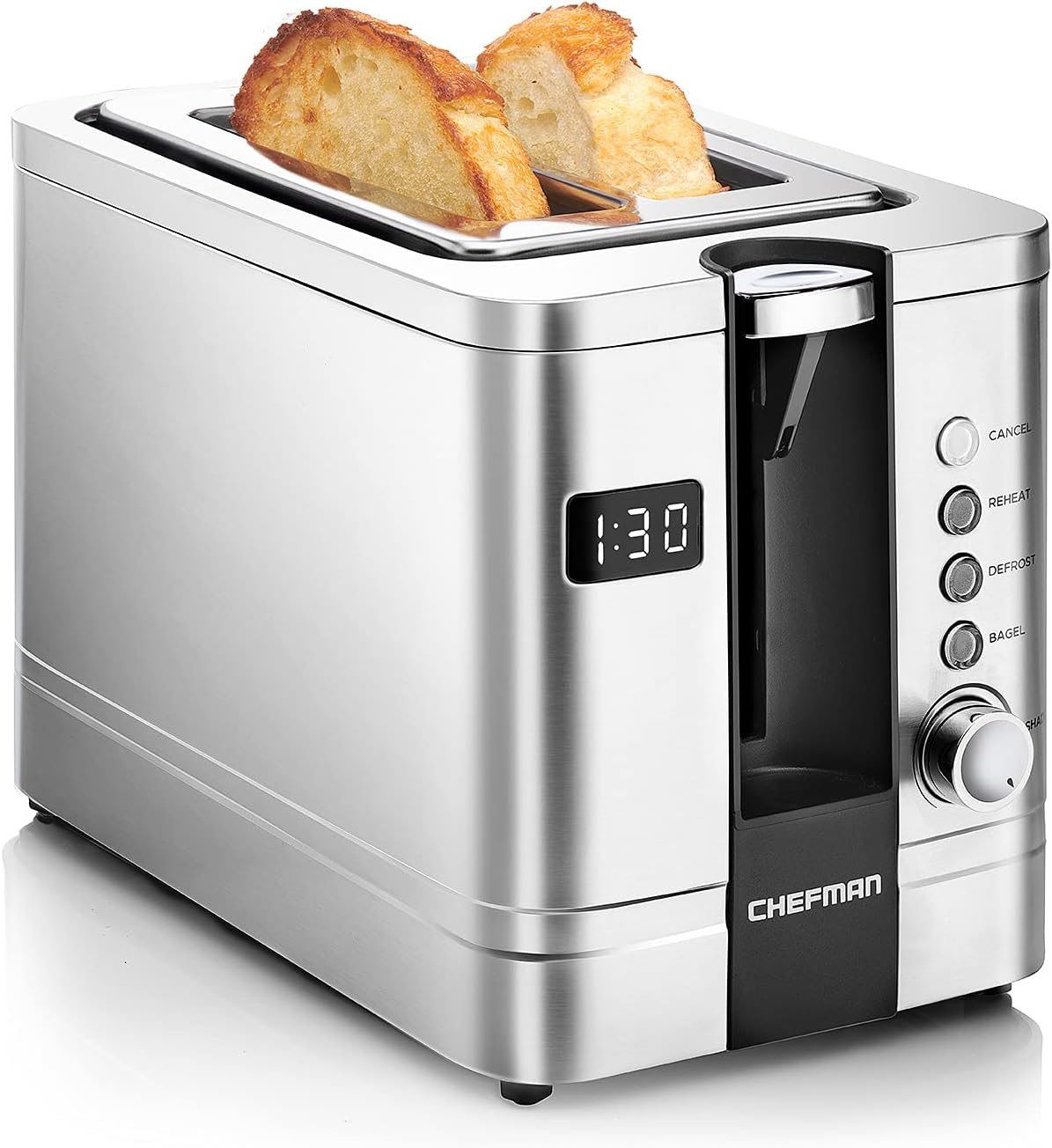 2-Slice Chefman Digital Pop-Up Toaster w/ Removable Crumb Tray (Stainless Steel) $13.89 @ Amazon & Walmart