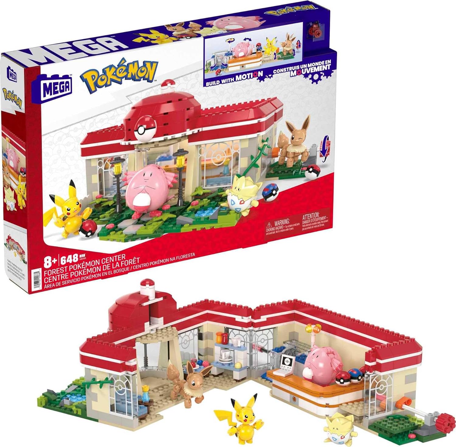 648-Pc Mega Construx Forest Pokémon Center Building Set w/ 4 Poseable Characters $20.99 + Free Shipping