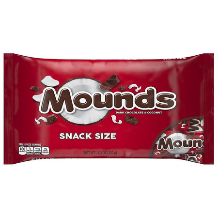 11.3-Oz Mounds Snack Size Candy Bars (Dark Chocolate & Coconut) $0.89 + Free Store Pickup on $10+ at Walgreens