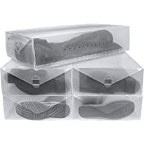 whitmor clear vue boot box - heavy duty stackable boot storage - (set of 2)