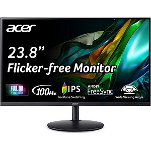23.8 Acer 1080P 100Hz IPS Computer Monitor w/ AMD FreeSync