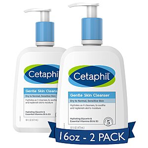2-Pack 16-Oz Cetaphil Gentle Skin Cleanser (Dry to Normal, Sensitive Skin) $9.60 w/ Subscribe & Save