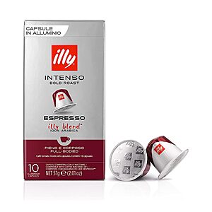 100-Count illy Espresso Intenso Nespresso Compatible Coffee Capsules (Medium Roast) $  16.50 + Free S&H w/ Prime or $  35+