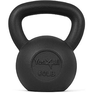 60-Lb Yes4All Cast Iron Kettlebell $  32.99 + Free S&H w/ Prime or $  35+