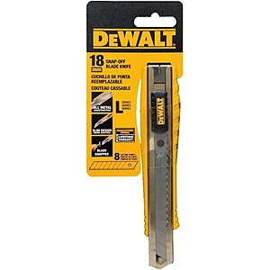 DeWalt 18mm Metal Body Snap-Off Utility Knife $6 + Free Shipping (select locations)