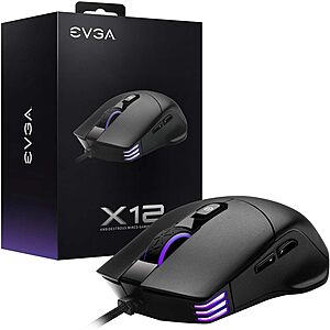 EVGA X12 Dual Sensor 16K DPI Wired Gaming Mouse $8.99 at Amazon & Newegg