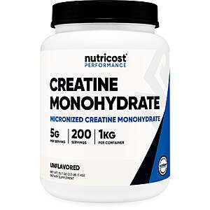 2.2-lb Nutricost Creatine Monohydrate Powder (Unflavored) 