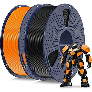 2-Pack 1-kg SUNLU PETG Filament 1.75mm Bundle (Black & Orange) 