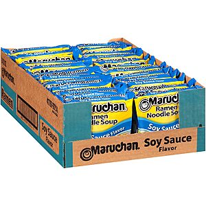 24-Pack 3-Oz Maruchan Instant Ramen Noodles Soy Sauce (25¢ each) $6