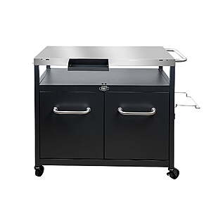 Expert Grill Outdoor BBQ Prep Cart w/ Wheels, Stainless Steel Top & Storage Shelves 8 + Free Shipping