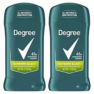 2-Pack 2.7-Oz Degree Men's Antiperspirant Deodorant (Extreme Blast) $3.80 w/ Subscribe & Save