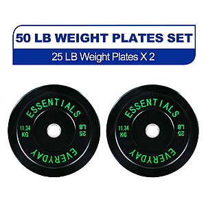 25-lb BalanceFrom Olympic Bumper Plate Weight Plate (Pair): Colored $30, Black $28 