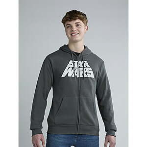 Star Wars Men's Graphic Print Zip Up Long Sleeve Hoodie (Black) $11.35 