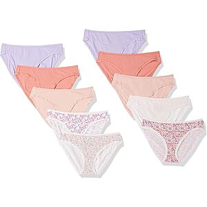 10-Pack Amazon Essentials Womens Cotton Bikini Brief Underwear (Small) $7.35 