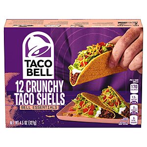 12-Ct 12-Pk Taco Bell Crunchy Taco Shells (4.5oz Boxes) $2.55 w/ S&S