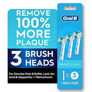 3-Ct Oral-B Daily Clean Replacement Toothbrush Heads + Walmart Cash