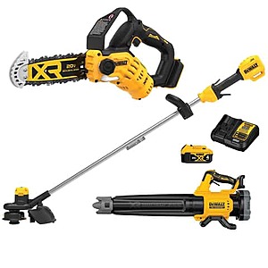 DEWALT 20V MAX XR Brushless String Trimmer Blower Kit with 20V 8 in. Brushless Pruning Chainsaw $319