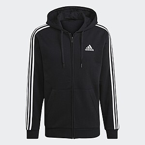 adidas Men's Essentials Fleece 3-Stripes Full-Zip Hoodie (2 Colors) from $22 + Free S&H