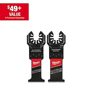 2-Pk Milwaukee 1-3/8" Nitrus Carbide Extreme Metal / Materials Oscillating Tool Blade $16.15 + Free S&H