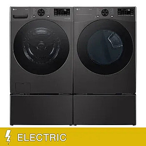 LG 4.5 cu. ft. Front Load Washer with TurboWash 360 and 7.4 cu. ft. ELECTRIC Dryer with TurboSteam and Built-In Intelligence $1299.98