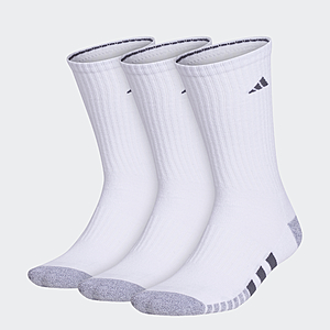 3-Pairs adidas Men's Cushioned Crew Socks (XL, White / Grey / Black) $6.40 + Free S&H