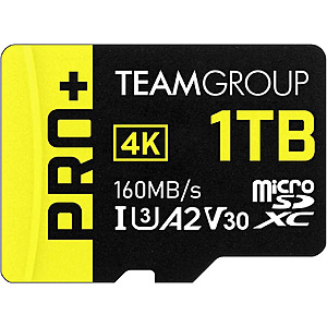 1TB TEAMGROUP Pro+ UHS-I/U3 Class 10 microSDXC Memory Card w/ Adapter $90 + Free S&H