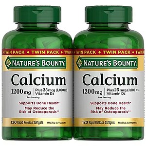 Nature's Bounty Vitamins & Supplements: 120-Ct Calcium 1200mg Plus Vitamin D3 4 for $28.80 + $10 Walgreens Cash + Free Pickup