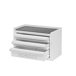 3-Drawer Kobalt Portable Tool Box (11.1" x 7.36" x 6.14", White)