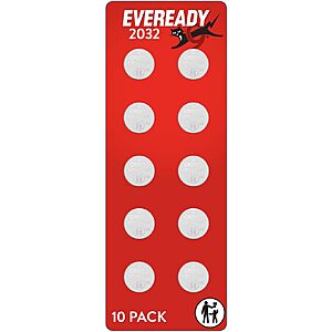 10-Pk Eveready 2032 Coin Batteries