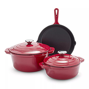 5-Pc Sur La Table Enameled Cast Iron Set (2.5 & 5-Qt Dutch Ovens + 10" Skillet) $160 + Free S&H