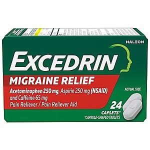 24-Ct Excedrin Migraine Migraine Relief Caplets 2 for $0.40 after $5.90 Rebate + Free Pickup on