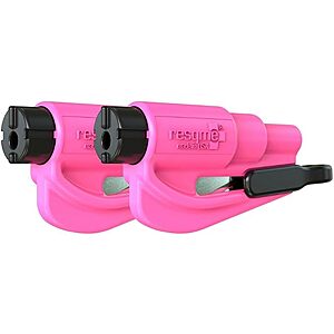 2-Pk resqme Emergency Keychain 2-in-1 Seatbelt Cutter & Window Breaker (Pink) $5 