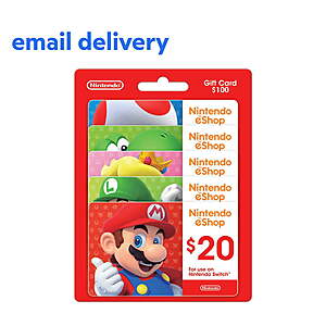 Sam's Club Plus Members: Gift Card Sale: 0 (5x ) Nintendo eShop GC  & More (Email Delivery)