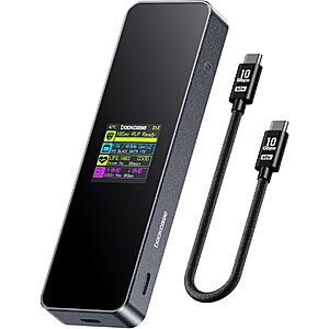 DOCKCASE Visual Smart M.2 NVMe Type-C 10Gbps SSD Enclosure w/ 10s PLP Support $29.20 + Free S&H